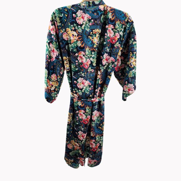 Victorias Secret Vintage Kimono Robe Floral Paisley Belted One Size - Picture 5 of 5